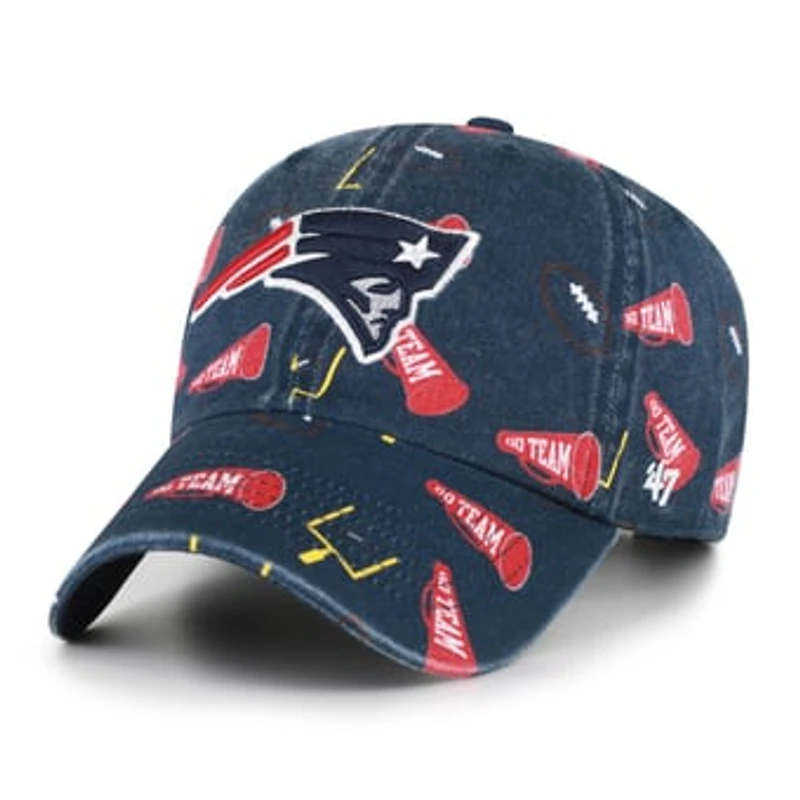 Youth '47 Navy New England Patriots Stomping Ground Clean Up Adjustable Hat