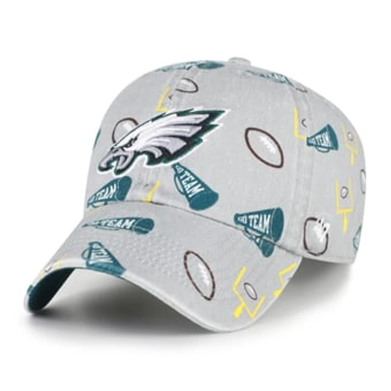 Youth '47  Gray Philadelphia Eagles Stomping Ground Clean Up Adjustable Hat