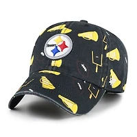 Youth '47  Black Pittsburgh Steelers Stomping Ground Clean Up Adjustable Hat