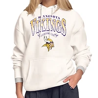 Women's Starter Cream Minnesota Vikings Touchdown Legacy Fleece Hoodie