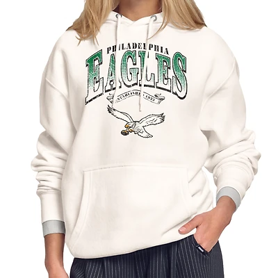 Women's Starter Cream Philadelphia Eagles Touchdown Legacy Fleece Hoodie