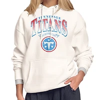 Women's Starter Cream Tennessee Titans Touchdown Legacy Fleece Hoodie