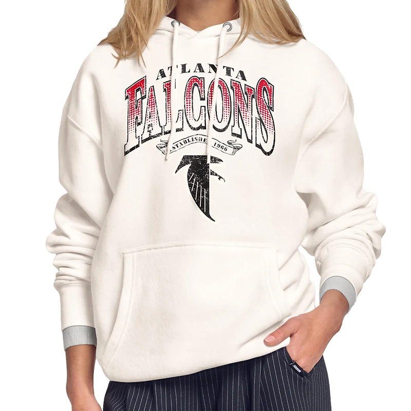 Women's Starter Cream Atlanta Falcons Touchdown Legacy Fleece Hoodie