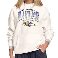 Women's Starter Cream Baltimore Ravens Touchdown Legacy Fleece Hoodie