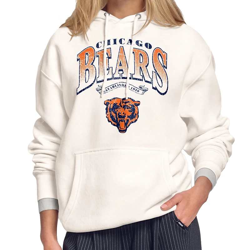 Women's Starter Cream Chicago Bears Touchdown Legacy Fleece Hoodie