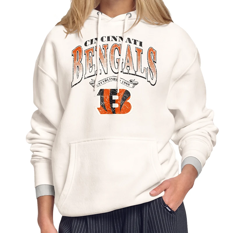 Women's Starter Cream Cincinnati Bengals Touchdown Legacy Fleece Hoodie