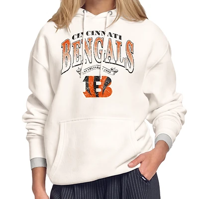 Women's Starter Cream Cincinnati Bengals Touchdown Legacy Fleece Hoodie