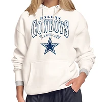 Women's Starter Cream Dallas Cowboys Touchdown Legacy Fleece Hoodie