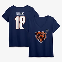 Women's Caleb Williams Navy Chicago Bears USA 250 Name & Number V-Neck T-Shirt