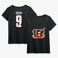 Women's Joe Burrow Black Cincinnati Bengals USA 250 Name & Number V-Neck T-Shirt