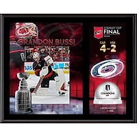 Brandon Bussi Carolina Hurricanes 2026 Stanley Cup Champions 12'' x 15'' Sublimated Plaque with Game-Used Ice from the 2026 Stanley Cup Final - Limited Edition of 250