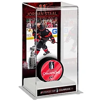 Jordan Staal Carolina Hurricanes 2026 Stanley Cup Champions Logo Deluxe Tall Hockey Puck Case