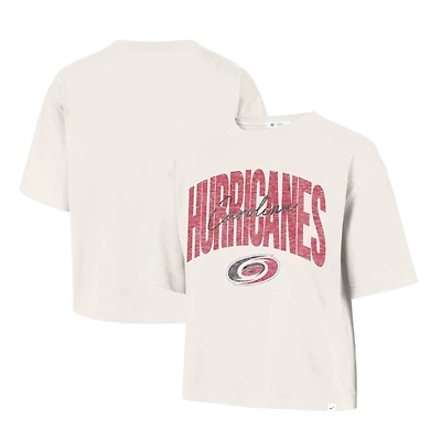 Women's '47 Cream Carolina Hurricanes Muse Check Reed City T-Shirt