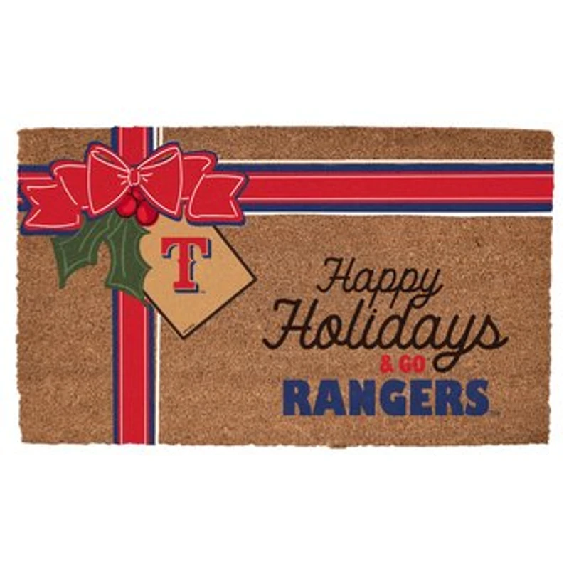 Texas Rangers 20" x 30" Holiday Gift Wrap Coir Door Mat