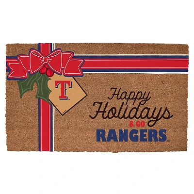 Texas Rangers 20" x 30" Holiday Gift Wrap Coir Door Mat