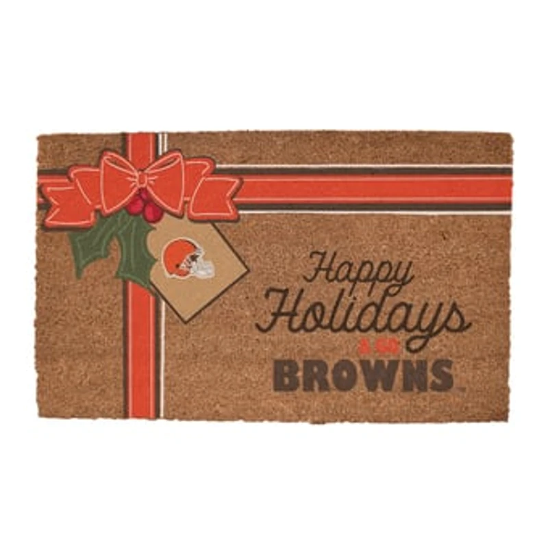 Cleveland Browns 20" x 30" Holiday Gift Wrap Coir Door Mat