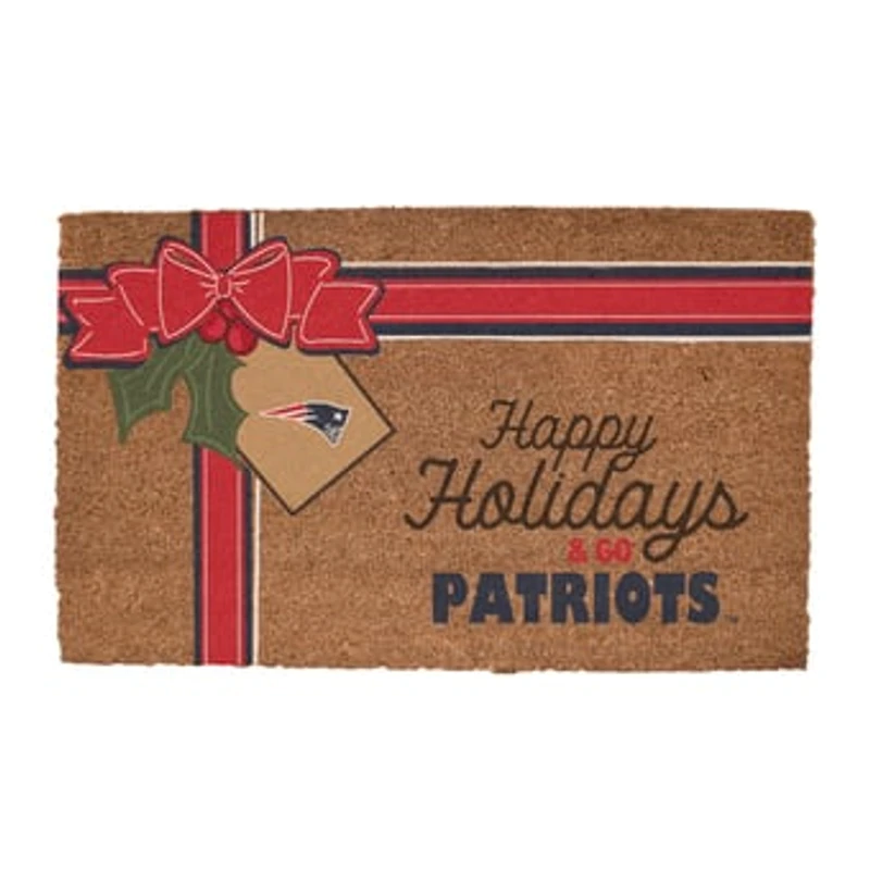 New England Patriots 20" x 30" Holiday Gift Wrap Coir Door Mat
