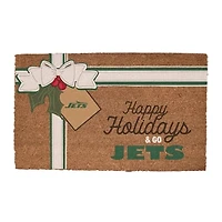 New York Jets 20" x 30" Holiday Gift Wrap Coir Door Mat