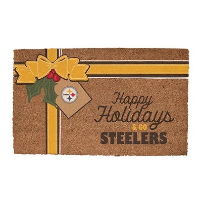 Pittsburgh Steelers 20" x 30" Holiday Gift Wrap Coir Door Mat