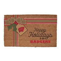 Wisconsin Badgers 20" x 30" Holiday Gift Wrap Coir Door Mat