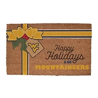 West Virginia Mountaineers 20" x 30" Holiday Gift Wrap Coir Door Mat