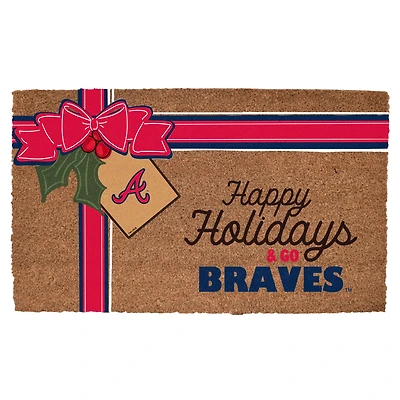 Atlanta Braves 20" x 30" Holiday Gift Wrap Coir Door Mat