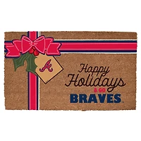 Atlanta Braves 20" x 30" Holiday Gift Wrap Coir Door Mat