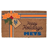 New York Mets 20" x 30" Holiday Gift Wrap Coir Door Mat