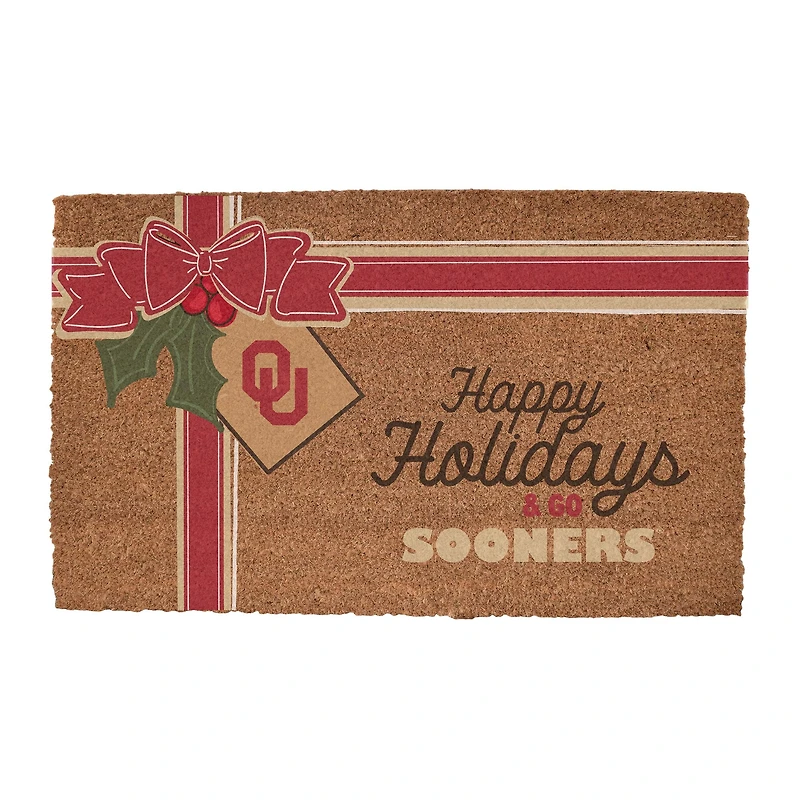 Oklahoma Sooners 20" x 30" Holiday Gift Wrap Coir Door Mat