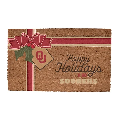 Oklahoma Sooners 20" x 30" Holiday Gift Wrap Coir Door Mat