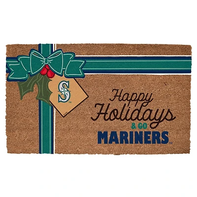 Seattle Mariners 20" x 30" Holiday Gift Wrap Coir Door Mat