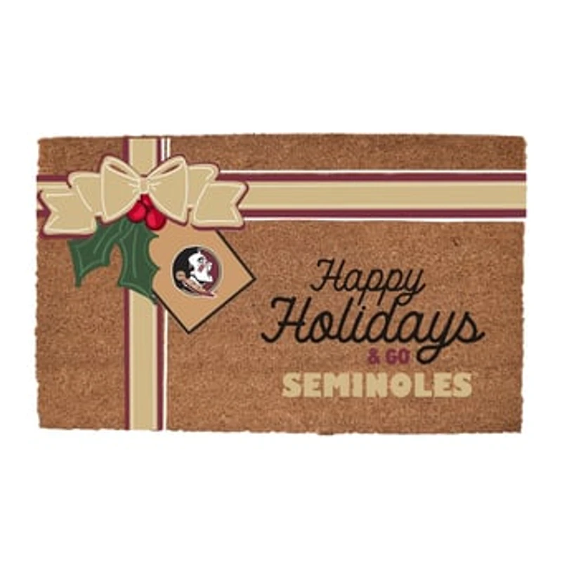 Florida State Seminoles 20" x 30" Holiday Gift Wrap Coir Door Mat
