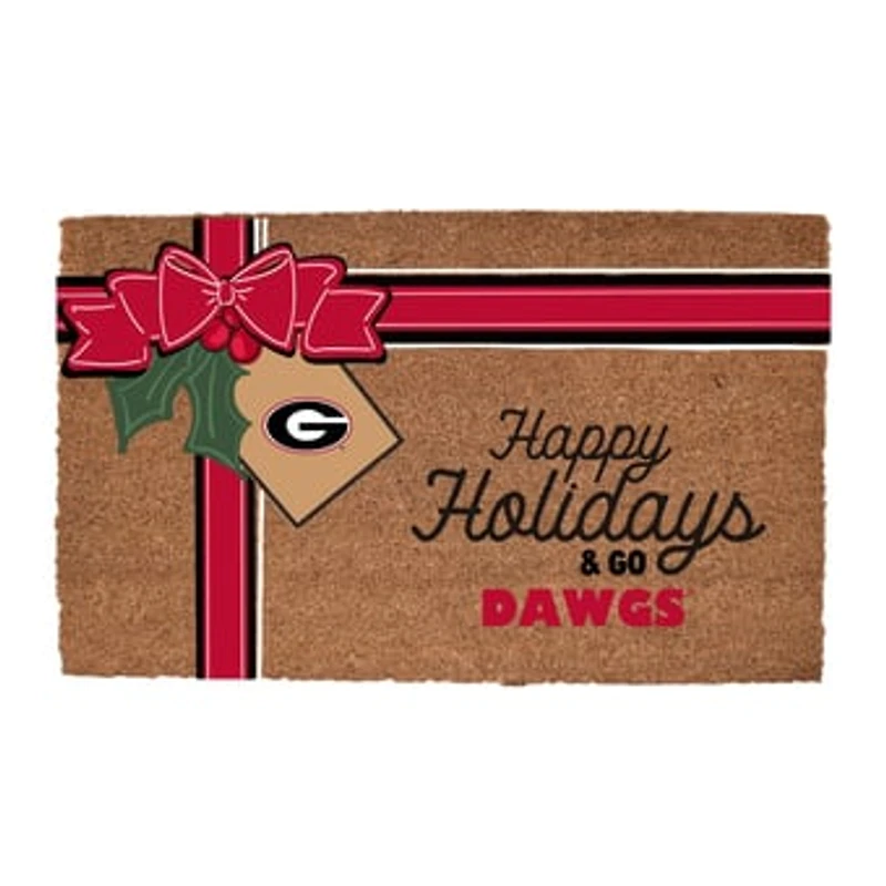 Georgia Bulldogs 20" x 30" Holiday Gift Wrap Coir Door Mat