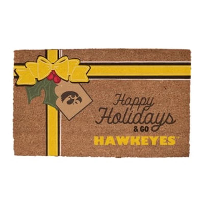 Iowa Hawkeyes 20" x 30" Holiday Gift Wrap Coir Door Mat