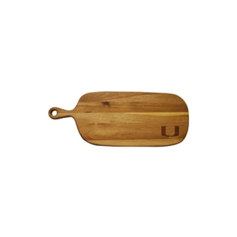 Miami Hurricanes Acacia Paddle Serving Board