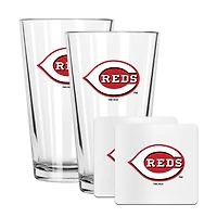 The Memory Company Cincinnati Reds 16oz. Pint Glass and Coaster Set