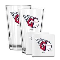 The Memory Company Cleveland Guardians 16oz. Pint Glass and Coaster Set