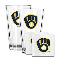 The Memory Company Milwaukee Brewers 16oz. Pint Glass and Coaster Set