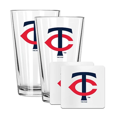 The Memory Company Minnesota Twins 16oz. Pint Glass and Coaster Set