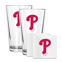 The Memory Company Philadelphia Phillies 16oz. Pint Glass and Coaster Set