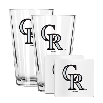 The Memory Company Colorado Rockies 16oz. Pint Glass and Coaster Set