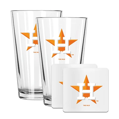 The Memory Company Houston Astros 16oz. Pint Glass and Coaster Set