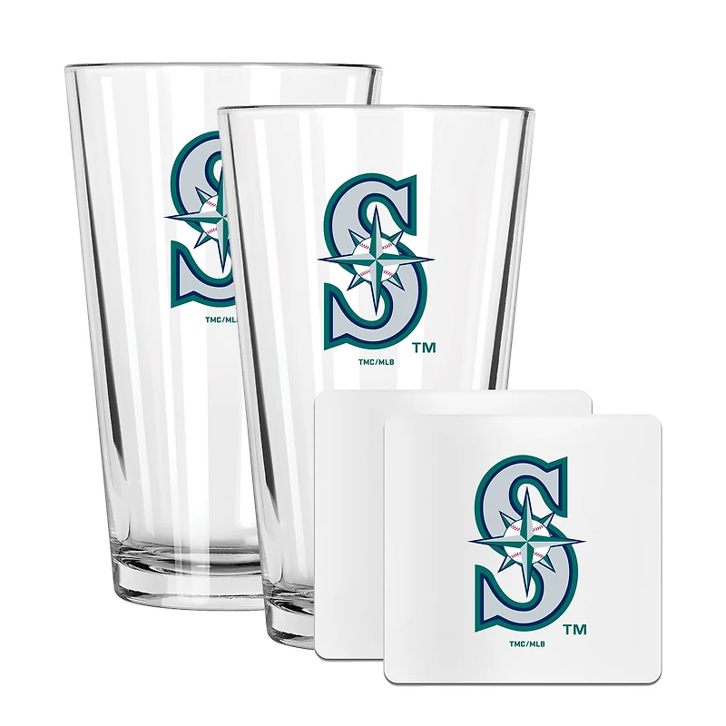 The Memory Company Seattle Mariners 16oz. Pint Glass and Coaster Set