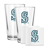The Memory Company Seattle Mariners 16oz. Pint Glass and Coaster Set
