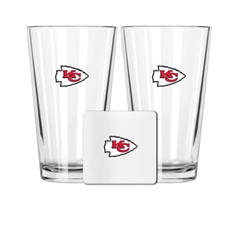 The Memory Company Kansas City Chiefs 16oz. Pint Glass and Coaster Set