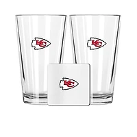 The Memory Company Kansas City Chiefs 16oz. Pint Glass and Coaster Set