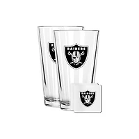 The Memory Company Las Vegas Raiders 16oz. Pint Glass and Coaster Set