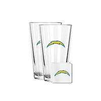 The Memory Company Los Angeles Chargers 16oz. Pint Glass and Coaster Set