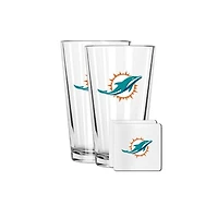 The Memory Company Miami Dolphins 16oz. Pint Glass and Coaster Set