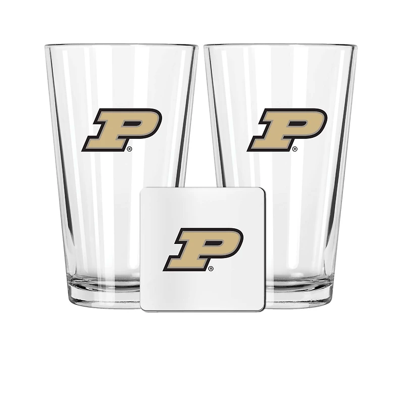 The Memory Company Purdue Boilermakers 16oz. Pint Glass and Coaster Set